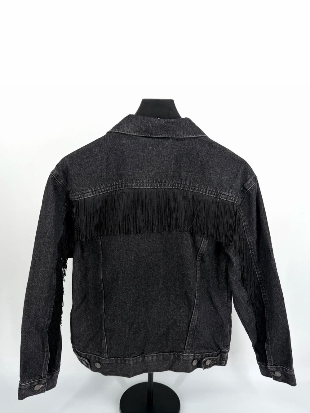 Levi's Ex-Boyfriend Fringe Trucker Denim Jacket Women’s Size M NWT - Picture 4 of 16